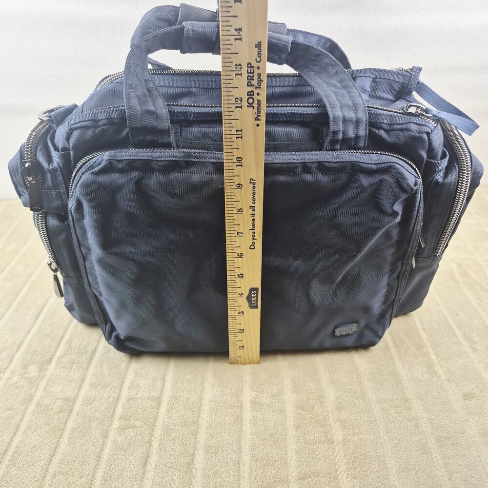 Lug Atlas RFID Travel Bag Tote Carry On Organizer Navy Blue Multi Pocket - Picture 5 of 16